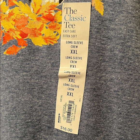 Croft & Barrow Boston Terriers Blue Long Sleeve Crew Neck Tee | Size XXL NWT - Picture 7 of 11